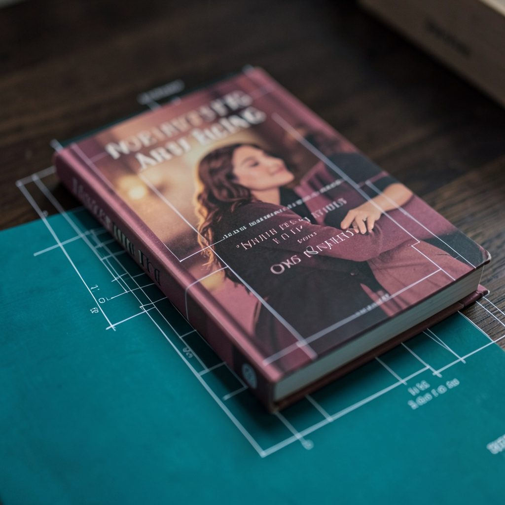 A softly lit close-up of a paperback romance novel with a warm, intimate cover design in deep rose and charcoal tones, resting on a textured surface